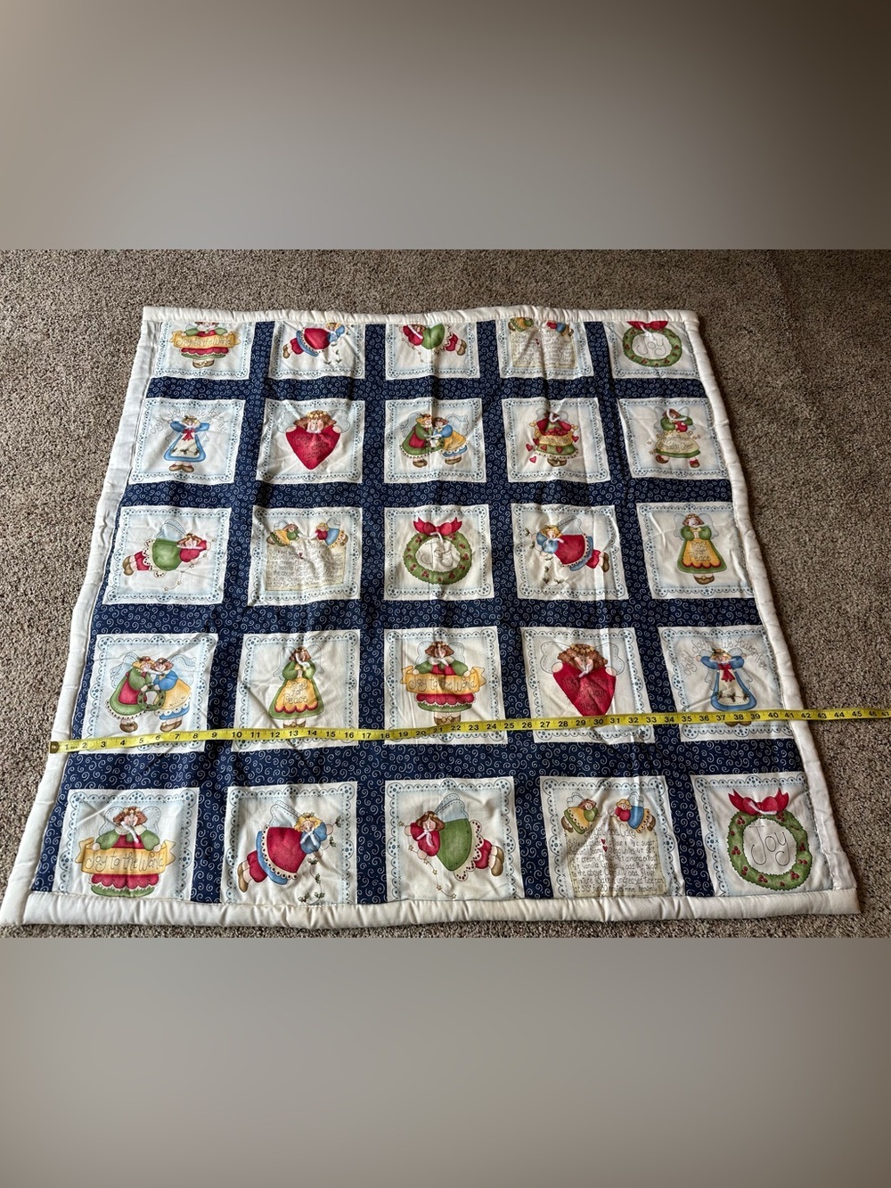 Vintage Christmas Angel Lap/Wall Quilt Fabric Panel Design Dianna Marcum Winter - Picture 11 of 12